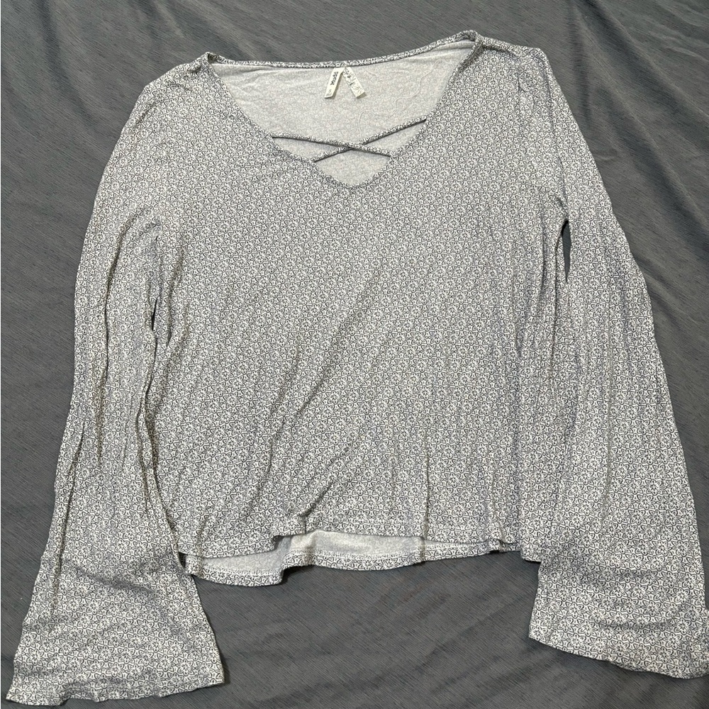 Women's Grey Floral Top